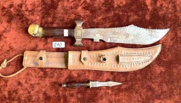 Cuchillo Bowie Personalizado (hoja 0,30 ) Y Daga Española (0,10cm) Con Estuche Para El Duo