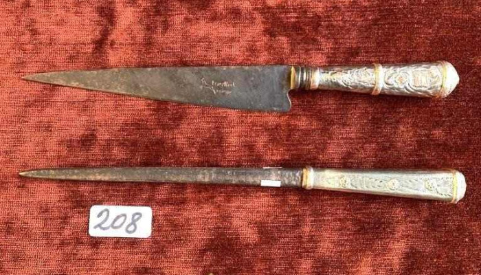 Cuchillo Gaucho ( Hoja 0,18) Y Chaira (0,17cm) Solingen Franz Wenk