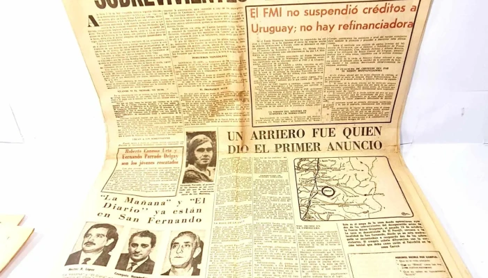 Diario La Mañana año 1972 Noticia de rescate de Los Andes
