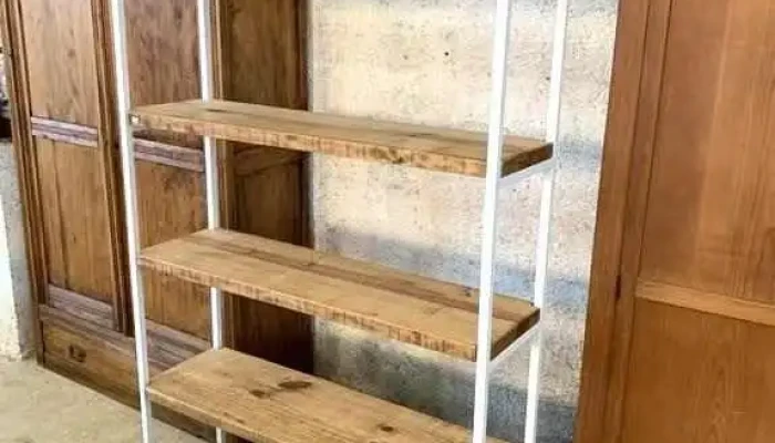 Estante  En Hierro Y Madera 1,05 X 0,30 X 1,95 Alto
