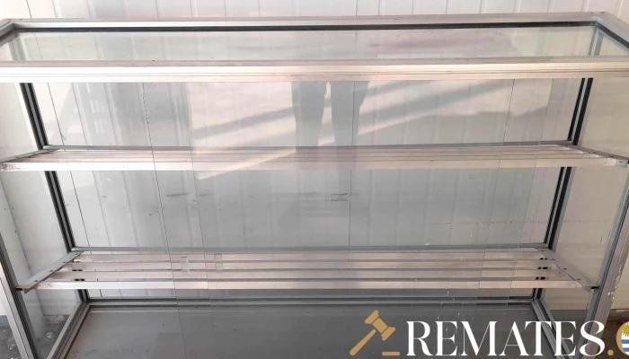 estanteria exibidor de aluminio y vidrio de 2 puertas y 2 estante de aluminio