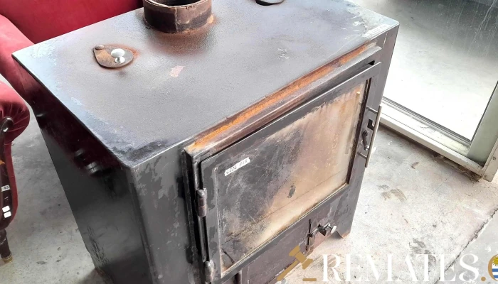 estufa  a leña puerta de vidrio
