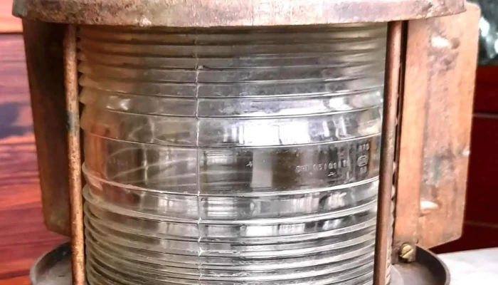Farol barco antiguo bronce vidrio sano