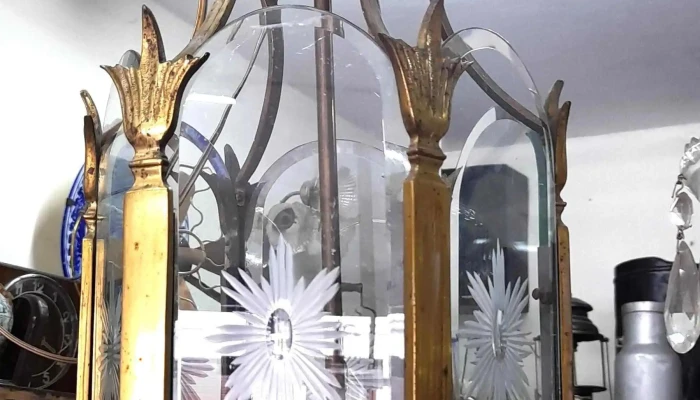 Farol Cancel bronce y vidrios biselados