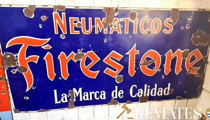 Gran Cartel Esmaltado Antiguo Firestone 3 - 17-06-2021
