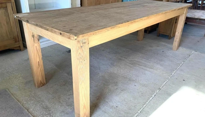 Gran Mesa De Salon En Pino Blanco 2,50 X 0,90 X 0,83 Alto