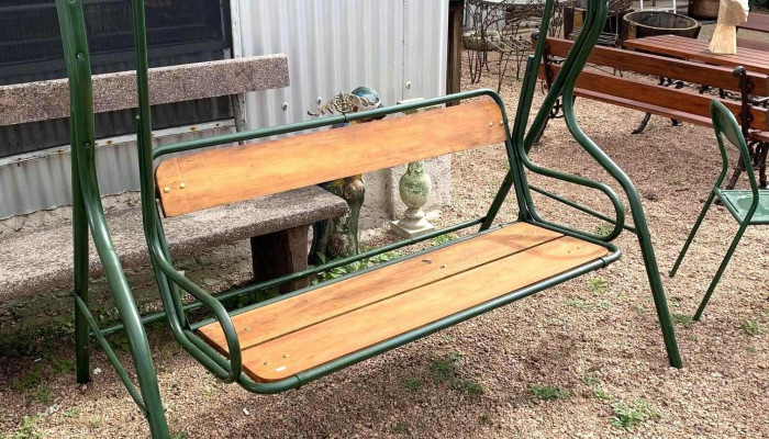 Hamaca De Jardin Caño Y Madera 1,66 X 1,10 M