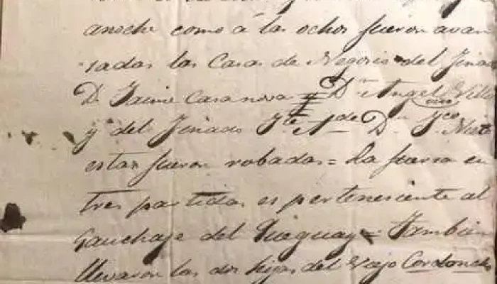 Interesante carta al Juez de Paz referente a un robo con rapto y 2 personas muertas