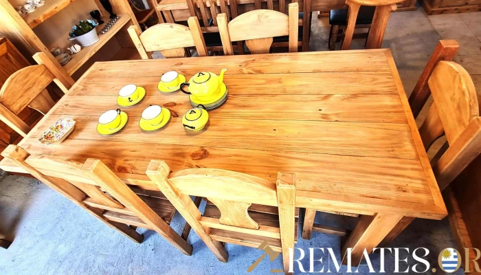 Juego Comedor Macizo En Pino Con 6 Silla 3 - 17-06-2021