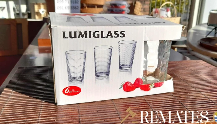 juego de 6 vasos de vidrio