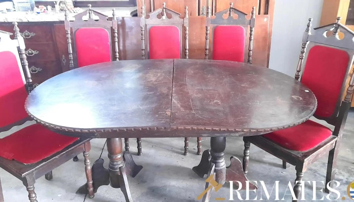 juego de comedor con averia compuesto por mesa con extensible y 5 sillas
