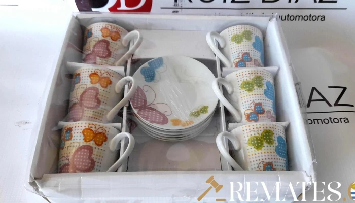 juego de te blanco con flores