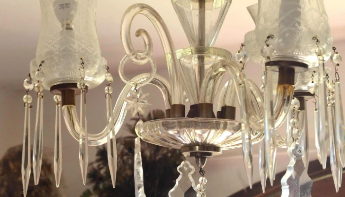 Lampara de cristal con caireles