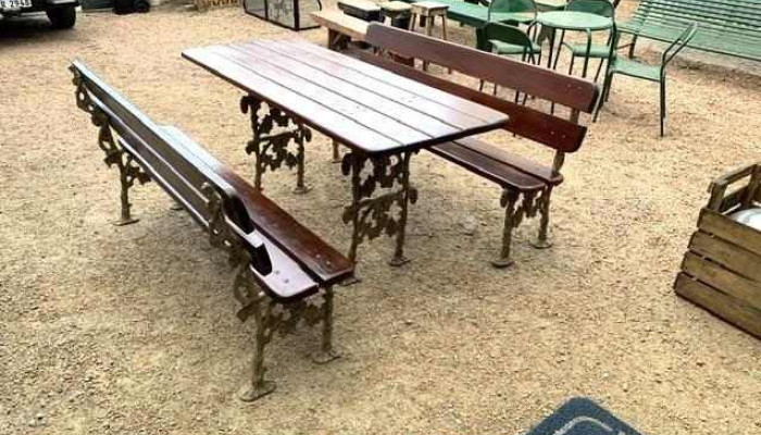 Mesa 170 X 070 X 080 Alto Y 2 Bancos 6 - 06-12-2020