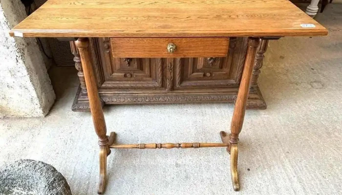 Mesa Auxiliar De Arrimo Inglesa En Roble 0,90 X 0,35 X 0,78 Alto