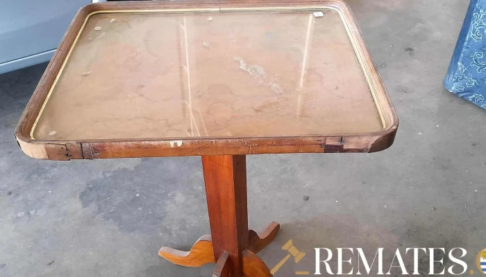 Mesa Auxiliar En Madera Y Vidrio Tapa Cu 2 - 17-06-2021