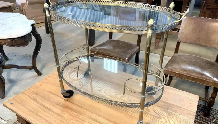 Mesa Bar En Bronce Con Vidrio 074 X 04 1 - 06-12-2020