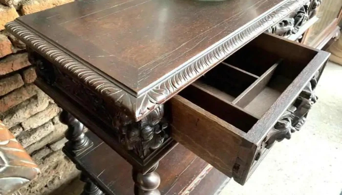 Mesa De Arrimo 2 Caj En Roble Renacimien 5 - 06-12-2020