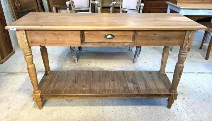 Mesa De Arrimo Patas Torneadas Un Cajon 1,40 X 0,43 X 0,83 Alto