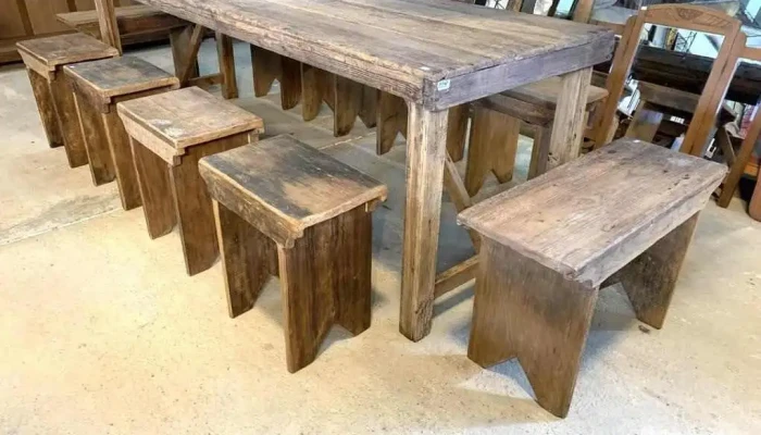 Mesa De Campo En Pino Blanco Con 10 Banc 2 - 06-12-2020