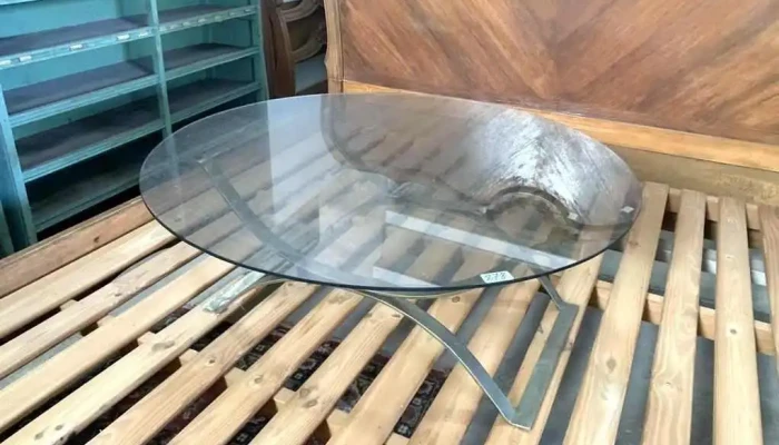 Mesa De Centro Tapa De Vidrio 0,85 Diam