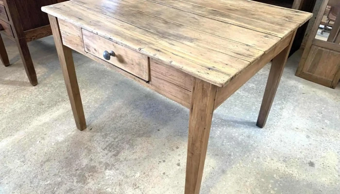 Mesa De Cocina De Campo En Pino Blanco 1m X 0,86 X 0,75 Alto