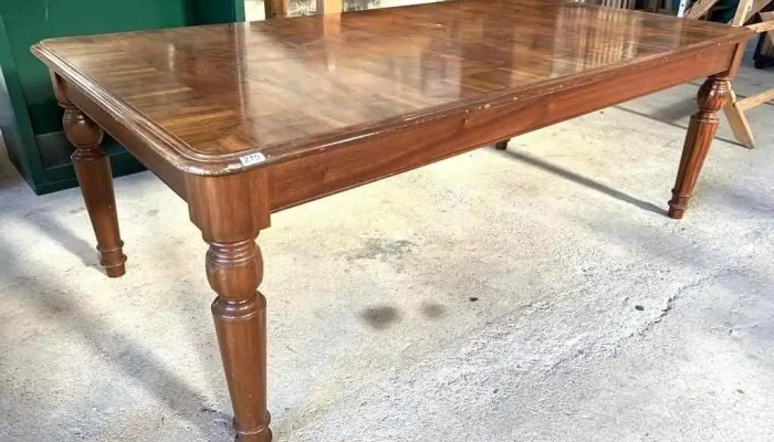 Mesa De Comedor Enchapada En Raiz Patas 1 - 06-12-2020