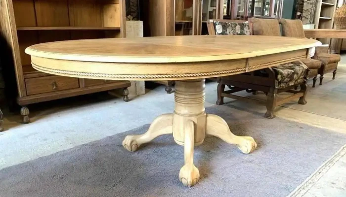 Mesa De Comedor Oval Enchapada En Roble 2 - 06-12-2020