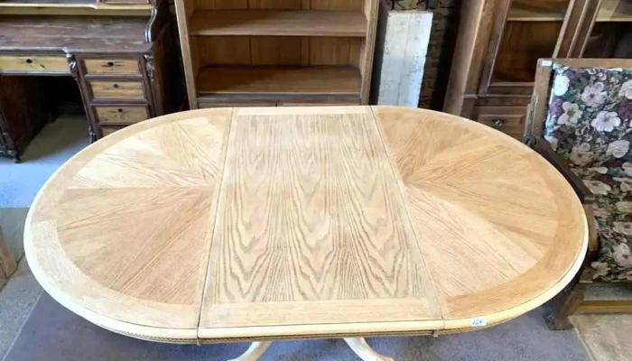 Mesa De Comedor Oval Enchapada En Roble 3 - 06-12-2020