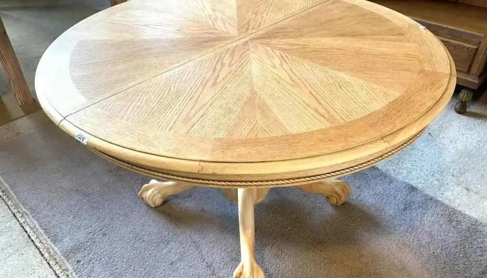 Mesa De Comedor Oval Enchapada En Roble 4 - 06-12-2020