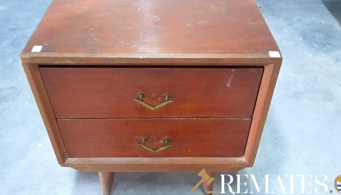 mesa de nohe americana de 2 cajones