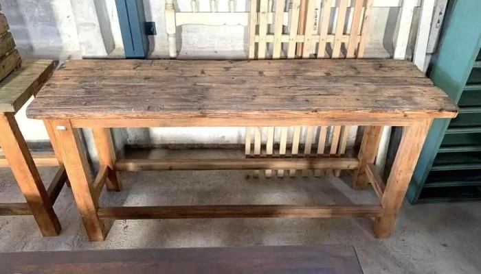Mesa De Trabajo Madera Dura 2,25 X 0,63 X 1,06 Alto