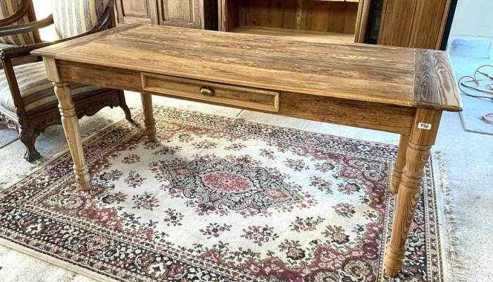 Mesa En Pinotea Patas Torneadas Doble Frente 1,78 X 0,74 X 0,77 Alto
