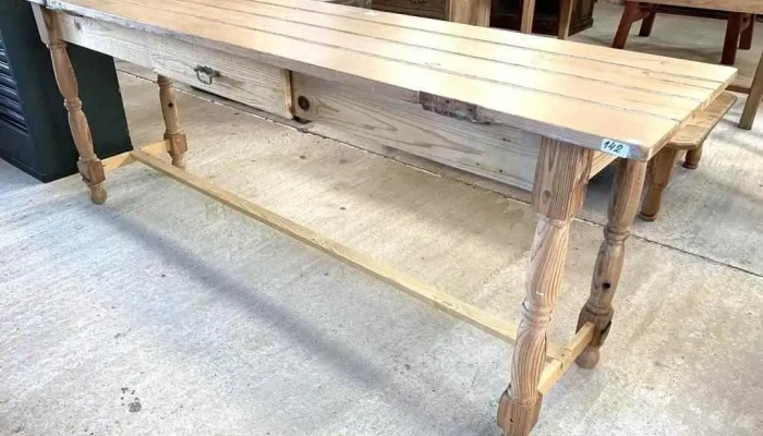Mesa Isla En Pinotea Y Pino Blanco Con Cajon 2,17 X 0,52 X 0,80 Alto