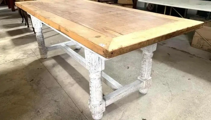 Mesa Patas Torneadas Laqueadas 2,20 X 0,90 P/ Ajustar