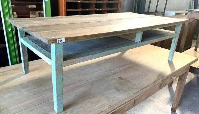 Mesa Ratona Patas Laqueadas Verdes, 1,50 X 0,75 X 0,45 Alto