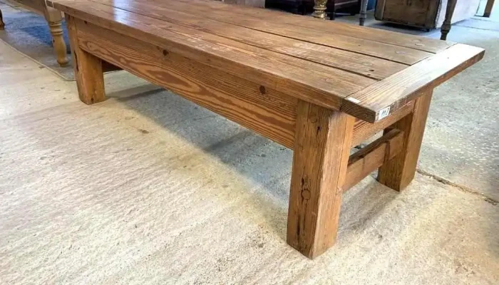 Mesa Ratona Rustica Apaisada En Pinotea 1,67 X 0,57 X 0,46 Alto