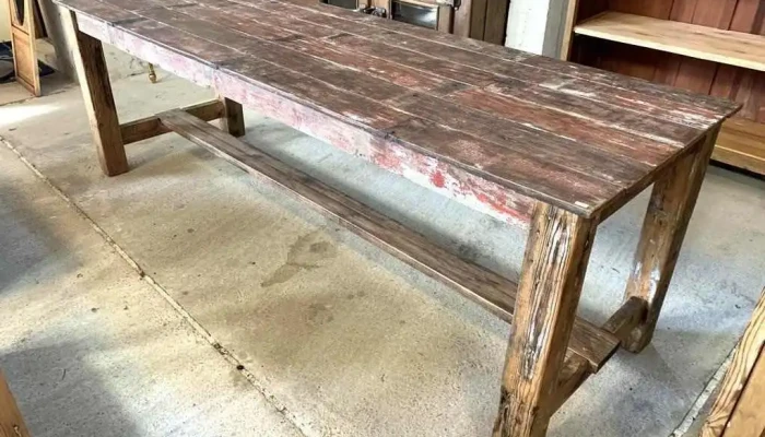 Mesa Rustica Laqueada Tapa De Lapacho 2,40 X 0,80 X 0,80 Alto
