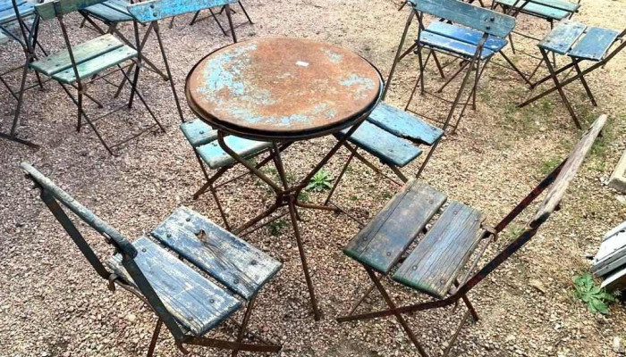 Mesa Y 4 Sillas Plegables
