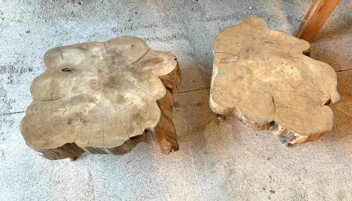 Mesas Laterales  Feta De Cipres C/ Patas Regulables