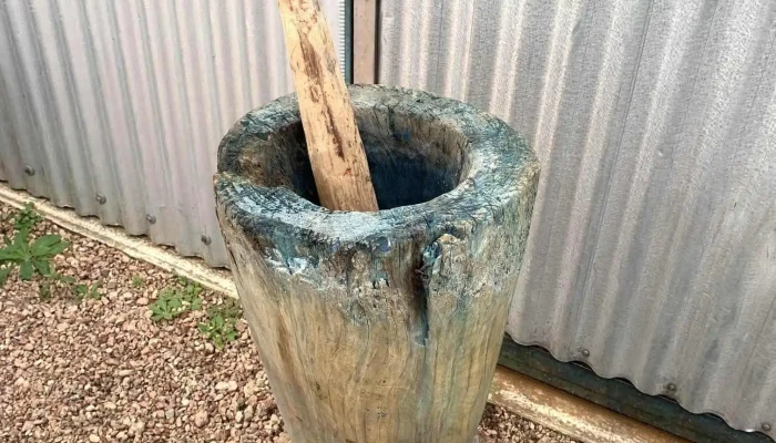 Mortero De Pie En Madera Con Pilon