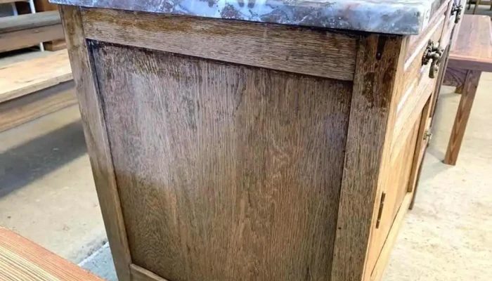 Mueble Bajo En Roble Tapa De Marmol 2 P 4 - 06-12-2020