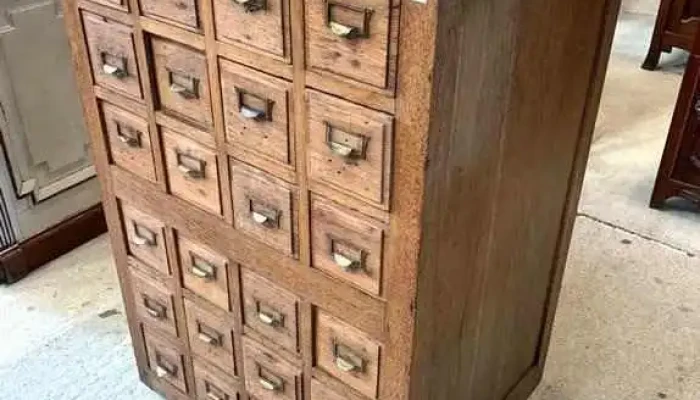 Mueble Cajonera Archivador 24 Caj En Roble Tapa De Roble Americano 0,78 X 0,63 X 1,03 Alto