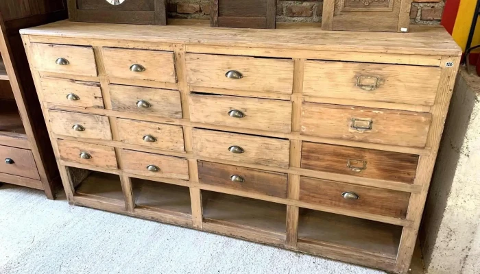 Mueble Cajonera De 16 Cajones, 1,95 X 0,49 X 1,08 Alto