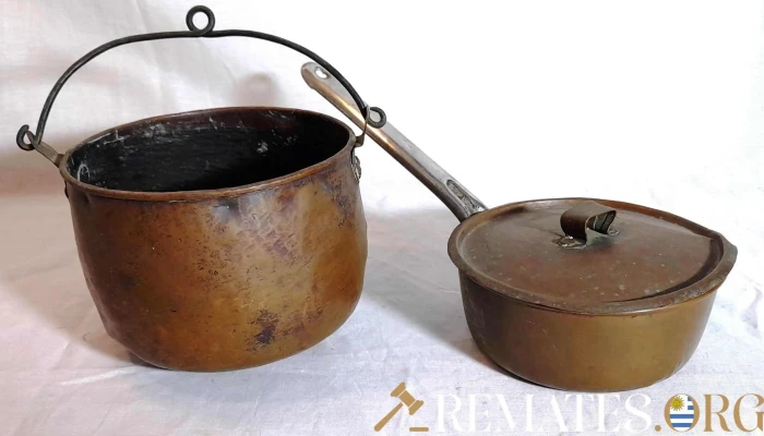 Par de tachos cobre sanos