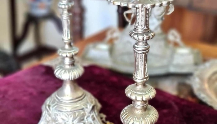 Pareja De Candelabros En Bronce Color Pl 3 - 17-06-2021