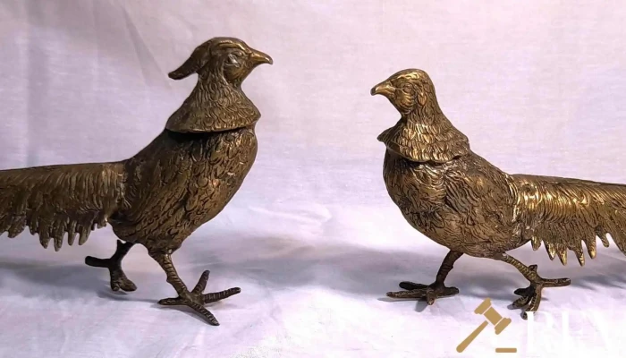 Pareja De Faisanes En Bronce Macizo Sano 1 - 17-06-2021