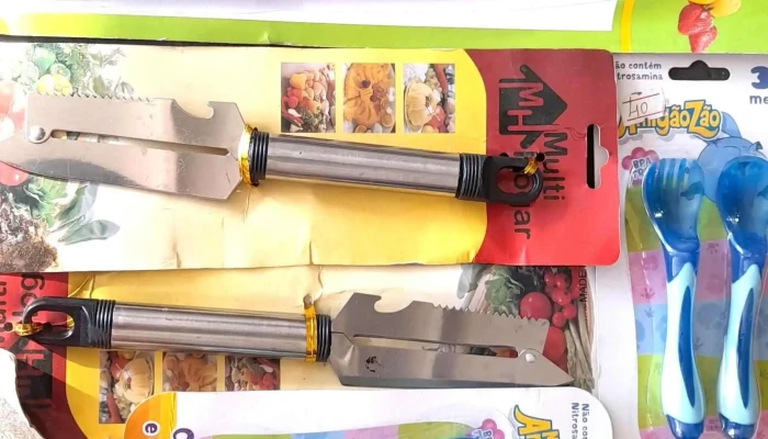R 2 set de cubiertos de bebe, 2 cuchillos multiuso y cuchillo con chaira