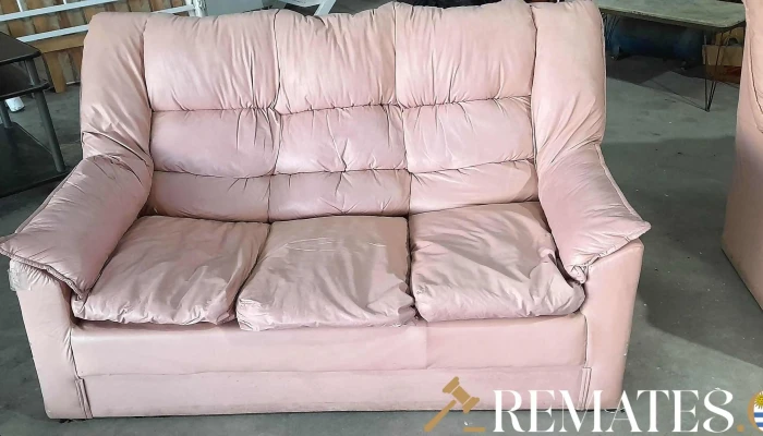 Sillon De 3 Cuerpos Color Rosa En Cuerin 1 - 17-06-2021