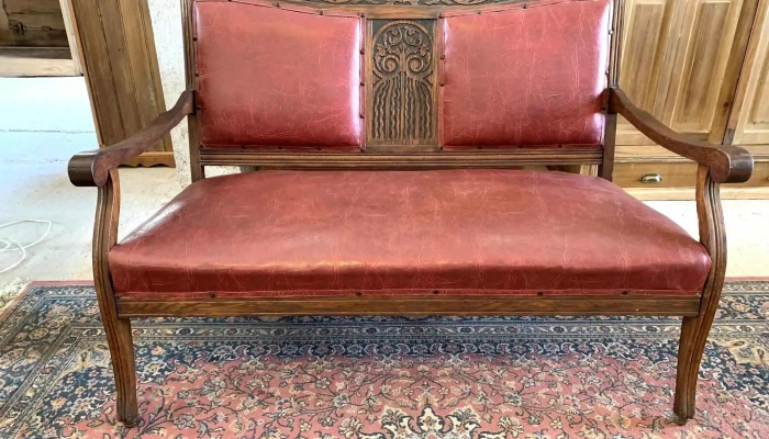 Sillon De Sala De 2 Cuerpos En Roble Tapizado 1,20